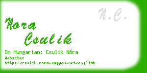 nora csulik business card